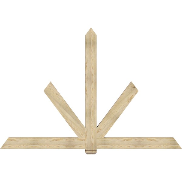 Ekena Millwork Kennewick Rough Sawn Timber Gable Bracket, Douglas Fir, 96"W x 64"H x 4"D x 6"F, 16/12 Pitch GBW096X64X0406KEN00RDF - main